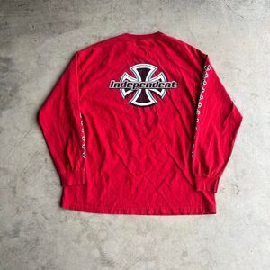 Red Independent Skateboarding long sleeve shirt Size L #skateboarding Sleeve hit